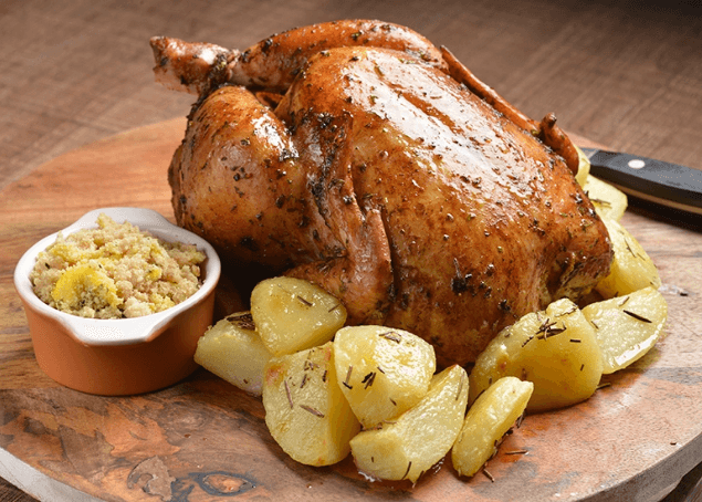 Frango Assado com Salsa e Cebolinha Verde